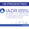 Badge with logo for 2024 IADR conference which says "I'm presenting"