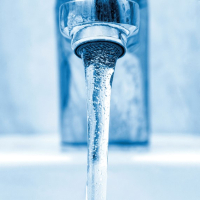 water pouring from a tap